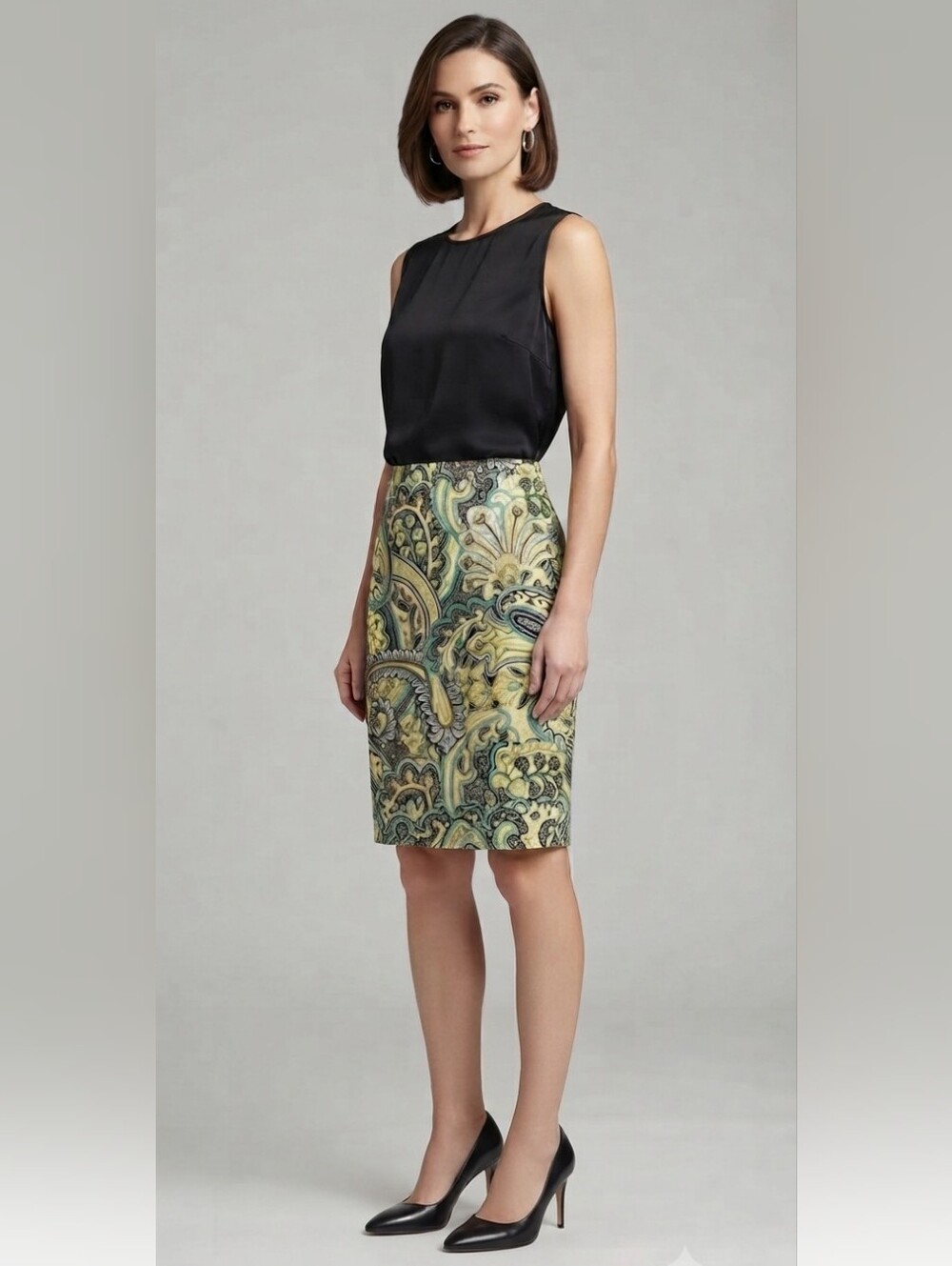 VanHeusen Studio Bright Paisley Skirt 6
